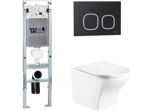 Комплект Welt-Wasser AMBERG 350 ST + ODENBACH 004 GL-WT + AMBERG RD-BL с черной клавишей