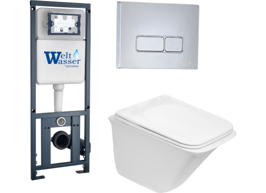Комплект Welt-Wasser MARBERG 410 + ROTBACH 004 GL-WT + MAR 410 SE с клавишей хром