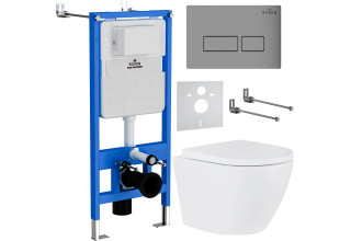 Комплект инсталляции Roxen StounFix Slim 605017 клавиша хром матовый