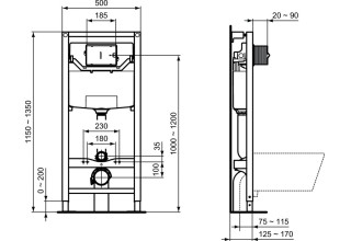 Промокомплект: инсталляция с унитазом Ideal Standard Tesi Aquablade + кнопка Oleas M2 хром S0079R0121AA