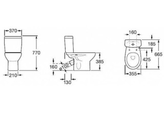 Унитаз-компакт Roca Mitos 34Q39A000 37x66,5 без сиденья