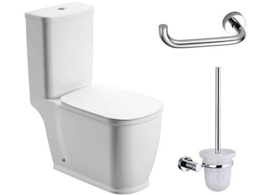 Унитаз Lavinia Boho Bell Pro 3301001N напольный + ершик для унитаза Wasserkraft K-9427 + держатель для туалетной бумаги Wasserkraft K-9496