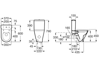 Унитаз напольный Roca The Gap Round 3420N7000 безободковый