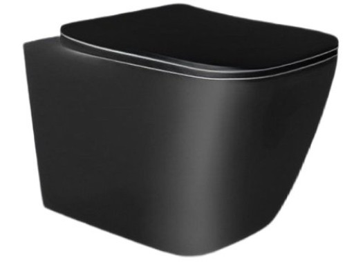 Унитаз подвесной CeruttiSpa MIMI Aria MB CT8920 51x35 сиденье Duroplast, микролифт, матовый черный