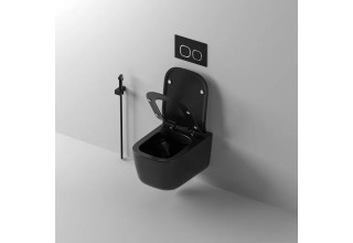 Унитаз подвесной CeruttiSpa MIMI Aria MB CT8920 51x35 сиденье Duroplast, микролифт, матовый черный