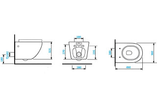 Унитаз подвесной Cerutti SPA SELLA PP безободковый, сидение с системой микролифт из дюропласта, белый
