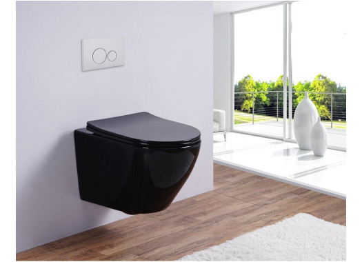 Унитаз подвесной Esbano Azalea B 36,5x49 черный глянец Унитаз подвесной Esbano Azalea B 36,5x49 черный глянец