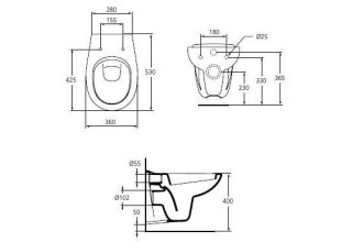 Унитаз подвесной Ideal Standard Ocean W707301 36х56 Duroplast