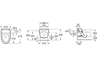 Унитаз подвесной Roca Khroma 346657000 + 801652004 с пневмокрышкой (белый)