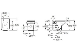 Унитаз приставной Roca Dama-N 347787000