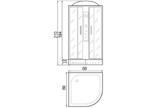 Душевая кабина River Dunay 80/24 TH 80х80
