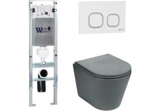 Комплект Welt-Wasser AMBERG 350 ST + SALZBACH 004 MT-GR + AMBERG RD-WT с белой клавишей