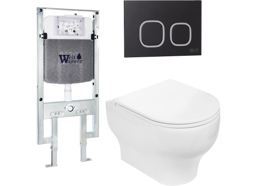 Комплект Welt-Wasser AMBERG 497 ST + ERLENBACH 004 GL-WT + AMBERG RD-BL с черной клавишей