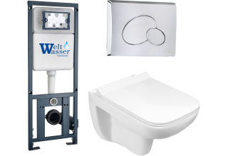 Комплект Welt-Wasser MARBERG 410 + KEHLBACH 004 GL-WT + MAR 410 RD с клавишей матовый хром Комплект Welt-Wasser MARBERG 410 + KEHLBACH 004 GL-WT + MAR 410 RD с клавишей матовый хром