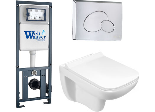 Комплект Welt-Wasser MARBERG 410 + KEHLBACH 004 GL-WT + MAR 410 RD с клавишей матовый хром Комплект Welt-Wasser MARBERG 410 + KEHLBACH 004 GL-WT + MAR 410 RD с клавишей матовый хром