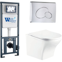 Комплект Welt-Wasser MARBERG 410 + ODENBACH 004 GL-WT + MAR 410 RD с клавишей матовый хром