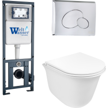 Комплект Welt-Wasser MARBERG 410 + TELBACH 004 GL-WT + MAR 410 RD с клавишей матовый хром
