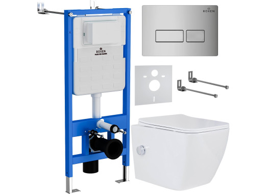 Комплект инсталляции Roxen StounFix Slim 596716 клавиша хром глянцевый
