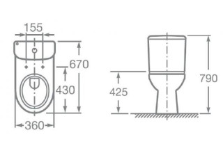 Унитаз-компакт Roca Access 34P23800Y 36x67 с сиденьем