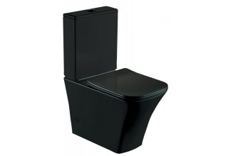 Унитаз напольный Esbano Crisan 62,5x35 безободковый, сиденье Duroplast с системой микролифт, черный