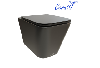 Унитаз подвесной CeruttiSpa MAIELLA Aria MB CT9163 50x35 сиденье Duroplast, микролифт, черный матовый