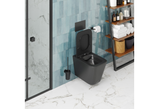 Унитаз подвесной CeruttiSpa MAIELLA Aria MB CT9163 50x35 сиденье Duroplast, микролифт, черный матовый