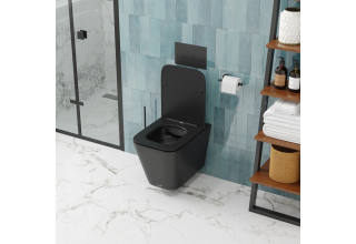 Унитаз подвесной CeruttiSpa MAIELLA Aria MB CT9163 50x35 сиденье Duroplast, микролифт, черный матовый