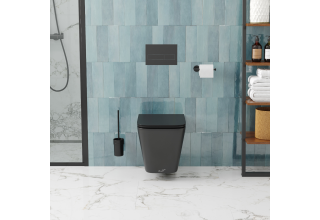 Унитаз подвесной CeruttiSpa MAIELLA Aria MB CT9163 50x35 сиденье Duroplast, микролифт, черный матовый