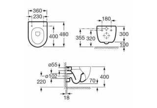Унитаз подвесной Roca Meridian-N Compact 346248000 + 8012AB004 с крышкой