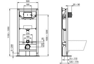 Унитаз подвесной с инсталляцией Ideal Standard Tesi Aquablade + Oleas M2 / S0079R0121JG (кнопка матовый хром)