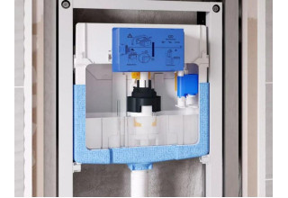 Унитаз подвесной с инсталляцией Ideal Standard Tesi Aquablade + Oleas M2 / S0079R0121JG (кнопка матовый хром)