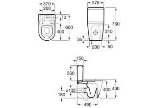 Чаша унитаза напольного Roca Inspira Round 342528000