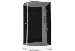 Душевая кабина Domani-Spa Delight 128 120x80 тонированное стекло / черные стенки с крышей (правая)