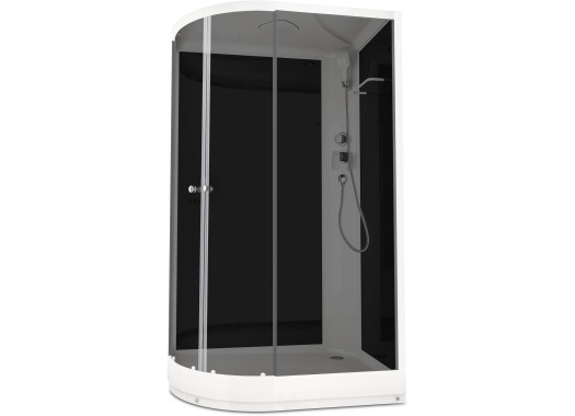 Душевая кабина Domani-Spa Delight 128 120x80 тонированное стекло / черные стенки с крышей (правая)