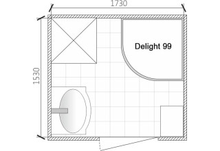 Душевая кабина Domani-Spa Delight 99 90x90 тонированное стекло / черные стенки с гидромассажем и электрикой