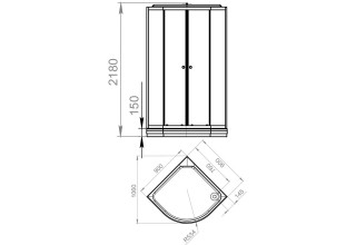 Душевая кабина Domani-Spa Delight 99 90x90 тонированное стекло / черные стенки с гидромассажем и электрикой