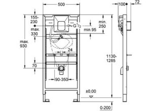 Инсталляция Grohe Rapid SL 38786 001 для писсуара