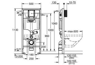 Инсталляция Grohe Rapid SL 39002 000 для подвесного унитаза