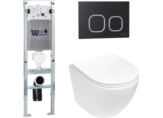 Комплект Welt-Wasser AMBERG 350 ST + MERZBACH 004 MT-WT + AMBERG RD-BL с черной клавишей