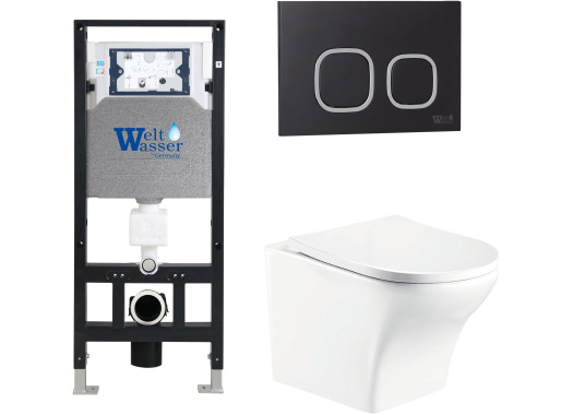 Комплект Welt-Wasser AMBERG 506 + ODENBACH 004 GL-WT + AMBERG RD-BL с черной клавишей