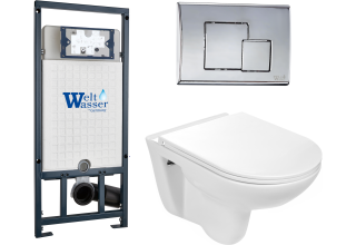 Комплект Welt-Wasser MARBERG 507 + BAARBACH 004 GL-WT + MAR 507 SE с клавишей матовый хром