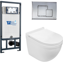 Комплект Welt-Wasser MARBERG 507 + HEIMBACH 004 GL-WT + MAR 507 SE с клавишей матовый хром