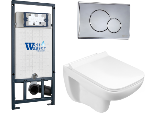 Комплект Welt-Wasser MARBERG 507 + KEHLBACH 004 GL-WT + MAR 507 RD с клавишей хром