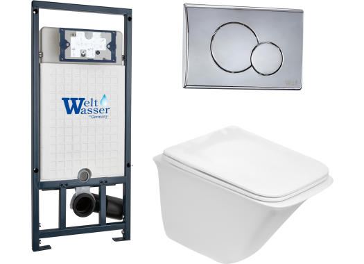 Комплект Welt-Wasser MARBERG 507 + ROTBACH 004 GL-WT + MAR 507 RD с клавишей хром