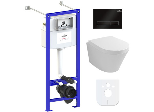 Комплект инсталляции и унитаза 6 в 1 Lavinia Boho Relfix Biore Compacto Rimless 77050172 (состоит из 330402CR, 38010020, 380501MB)