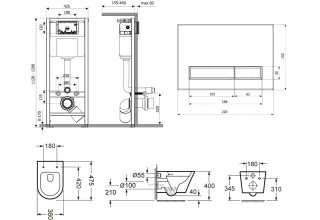 Комплект инсталляции и унитаза 6 в 1 Lavinia Boho Relfix Biore Compacto Rimless 77050172 (состоит из 330402CR, 38010020, 380501MB)