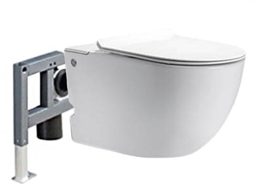 Подвесной унитаз CeruttiSpa Barbaria Aria Pulse 35x60 с инсталляцией с импульсным смывом SoftClose