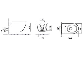 Подвесной унитаз CeruttiSpa Barbaria Aria Pulse 35x60 с инсталляцией с импульсным смывом SoftClose