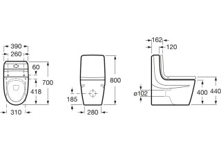 Унитаз напольный Roca Khroma 342657000 + 801652F3T с пневмокрышкой (красный)