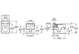 Унитаз подвесной Roca Inspira Square Rimless 346537000